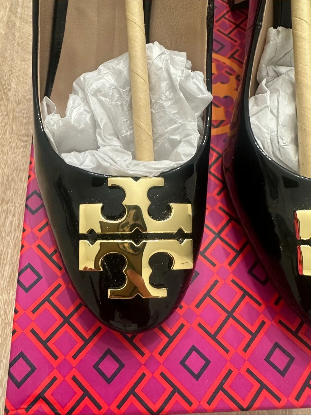 Tory Burch Black Raleigh Pump Patent Leather Size 5.5
